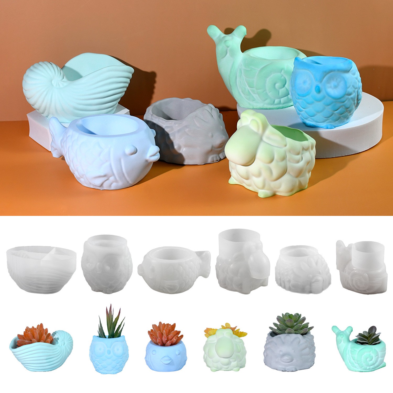 Potsticker Mold - 3D Hayvan Saksı silikon kalıp DIY
