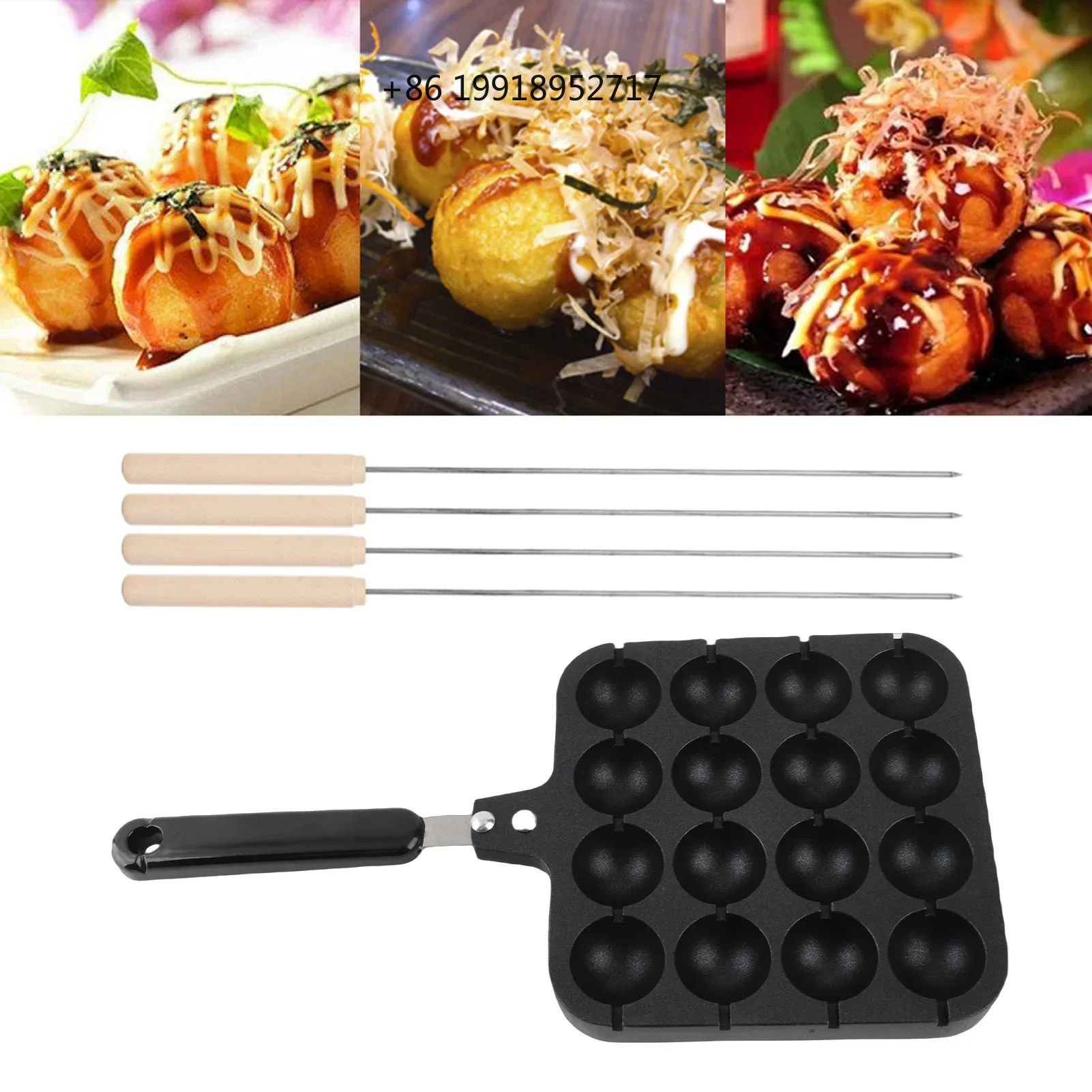 Takoyaki Grill Plate - Yapışmaz Takoyaki Izgara Tavası, Pişirme Kalıbı,