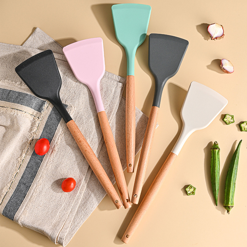 Mini Pancake Griddle - Yapışmaz Silikon Spatula Ahşap Turner Krep
